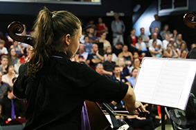 students playing music instruments